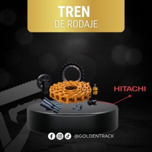 Componentes de Tren de Rodaje para Excavadoras Hitachi (Cadenas, Rodillos y Ruedas Guía)