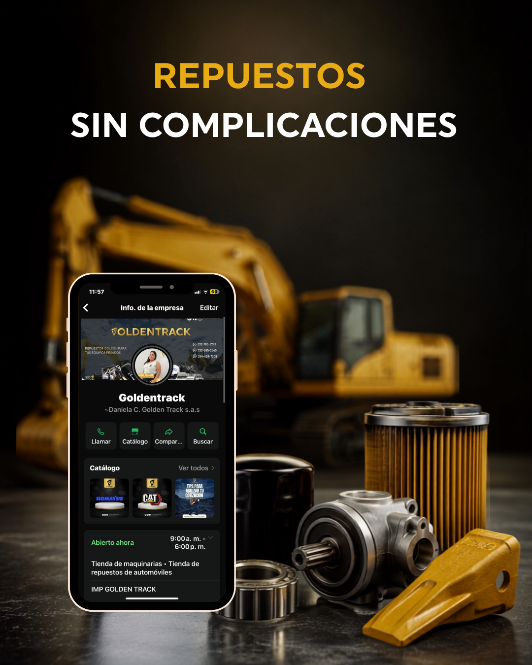 Catálogo de repuestos para maquinaria pesada en Colombia